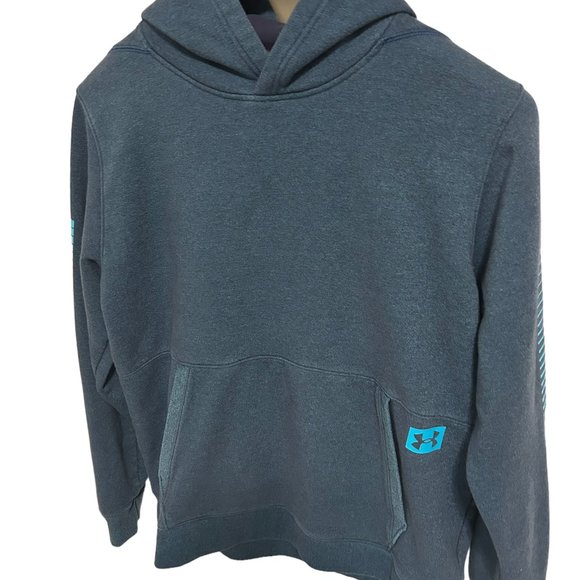 Under Armour Hooded Pullover Sweatshirt Size XL Loose Fit Graphic Sleeves - Picture 2 of 7